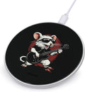 Rat Playing Guitar Wireless Charger Anti-Slip Wireless Charging Pad Slim Charger Mat for Men Women