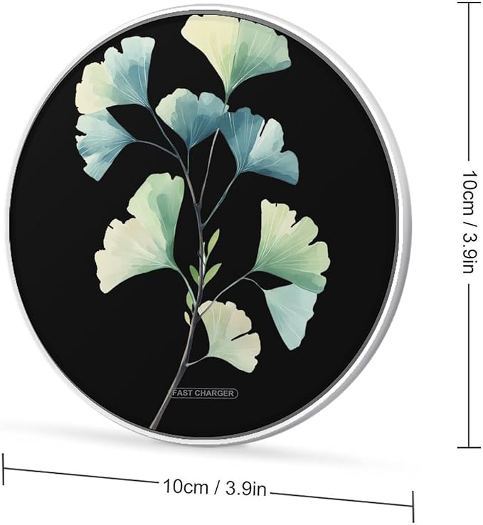 Ginkgo Leaves Phone Charger Magnetic Charging Pad Anti-Slip with USB Cable