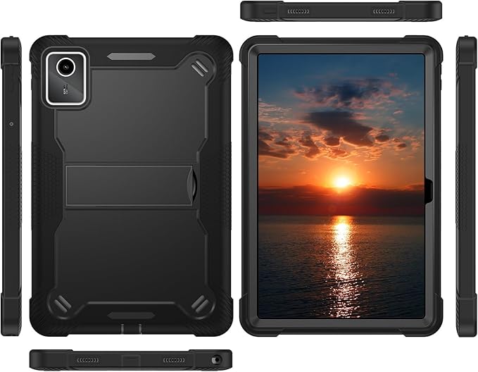 YINLAI for Lenovo Tab M11 Case 11-inch 2024 (TB-330FU) with Kickstand 3 in 1 Hybrid Men Women Kids Heavy Duty Shockproof Protective Tablet Hard Back Cover for Lenovo Tab M11 Black