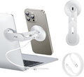Laptop Phone Holder Magnetic Phone Stand 15W Fast Wireless Charger for MagSafe for iPhone 17/16/15/14/13/12 &amp All Phones for Tesla (Silver)