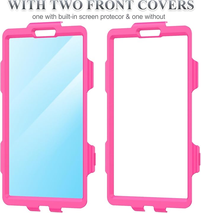 SEYMAC stock Case for Samsung Galaxy Tab A9 8.7'' Full-Body Drop Protection Case with Screen Protector Pencil Holder [360° Rotating Hand Strap] &ampStand Pink+Black