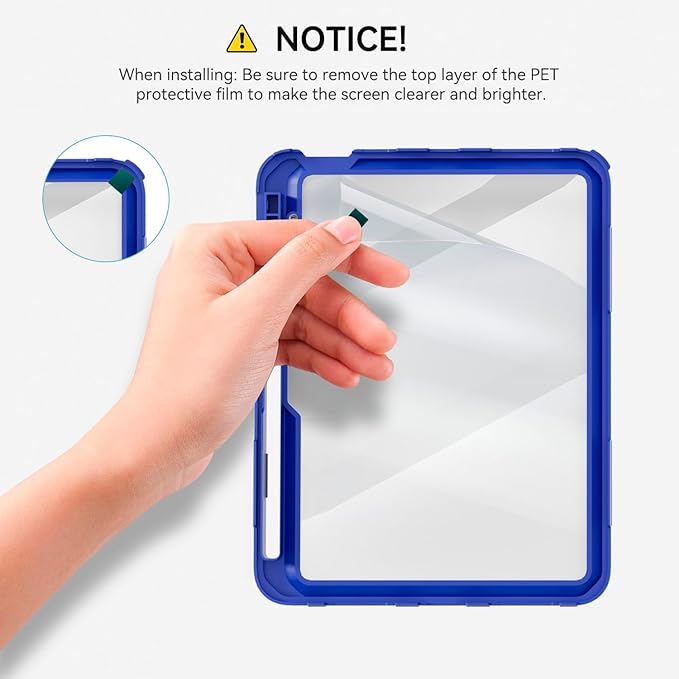 Case for iPad 10th Generation 10.9inch 2022with Built-in Screen Protector and KickstandHand StrapShoulder Strap for New Apple iPad 10.9 Inch(Red/Blue)
