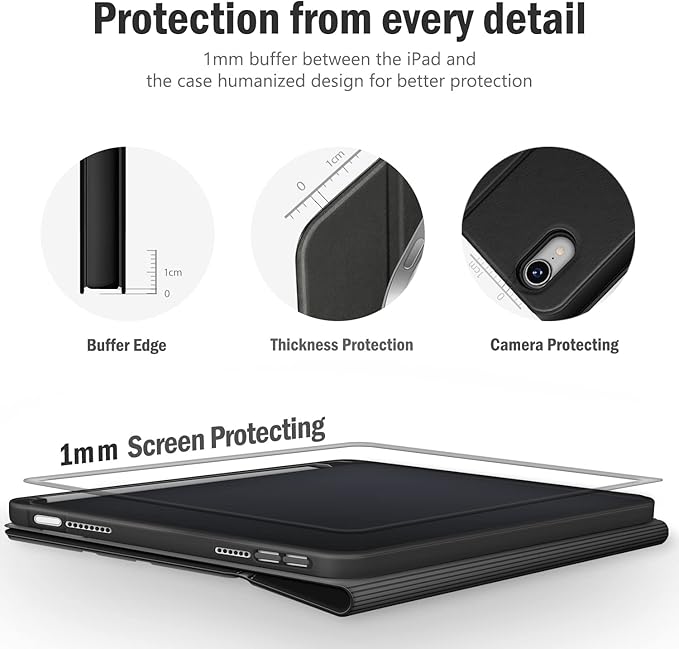Antbox Case for iPad mini 7 A17 Pro iPad mini 7th/6th Generation Case (2024/2021) with Pencil Holder Vegan Leather Smart Cover with Auto Sleep/Wake Stand Function