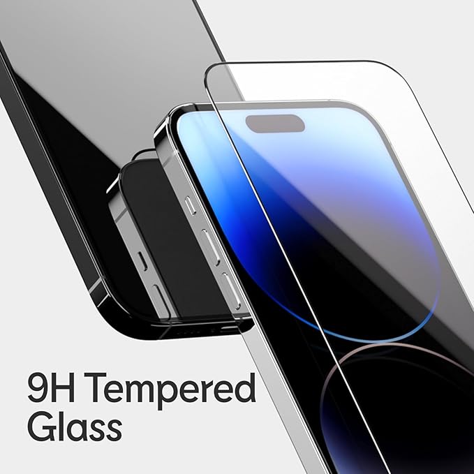 RhinoShield 9H Tempered Glass Screen Protector Compatible with iPhone 16 Pro | High Transparency Scratch and Blue Light Resistant 3D Curved Full Coverage Installation Tool Included