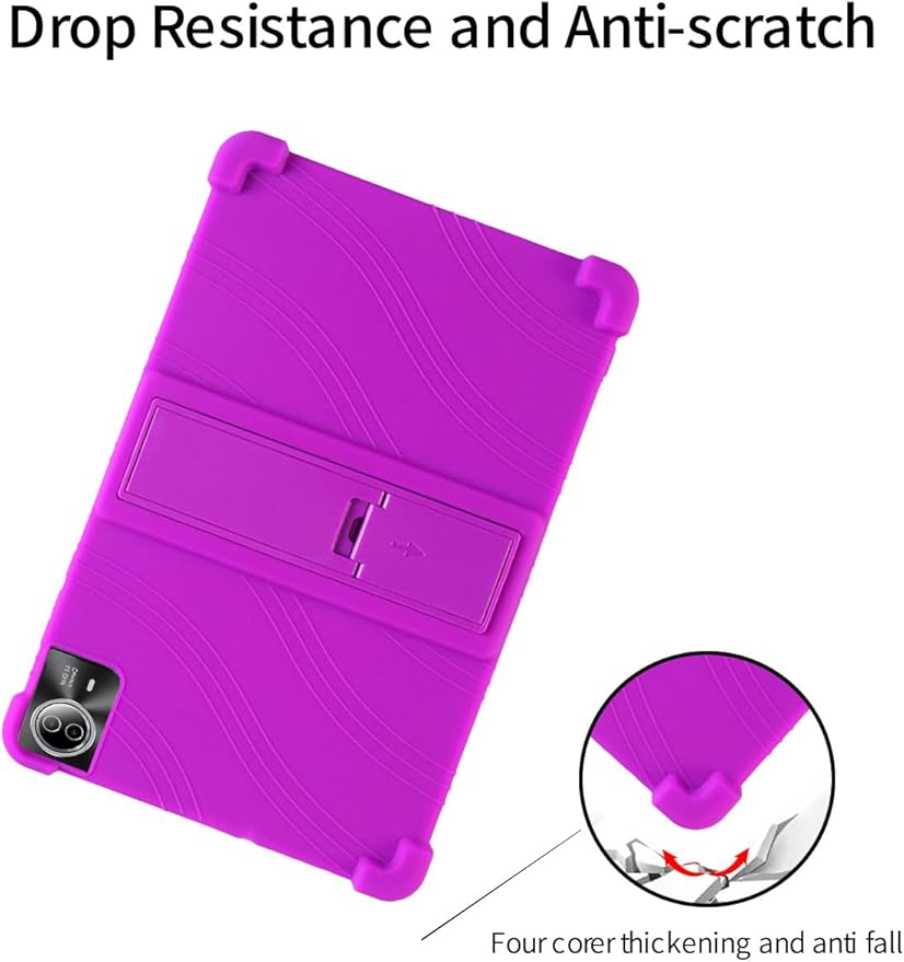 for Urao G140L 14 Inch Tablet CaseBOVUGAC Soft Silicone Adjustable Stand Shockproof Kids Friendly for Higrac G140L 14 Tablet(Purple)