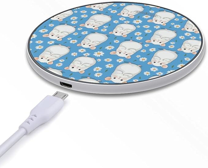 Cute Cartoon Hamsters Wireless Charger Anti-Slip Wireless Charging Pad Slim Charger Mat for Men Women