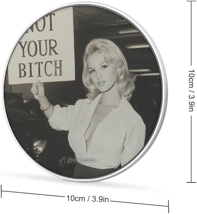 Not Your Bitch Fast Portable Charger 10W Funny Graphic Phone Charging Pad with USB Cable