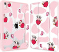 Mektron Printed Case for iPad mini 7 (A17 Pro) 2024/ Mini 6 2021 iPad mini 7th/6th Generation 8.3-inch Liquid Retina Display Cover Buit in Pencil Holder with Clear Back Shell Butterfly Cow