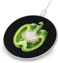 Green Bell Pepper Fast Portable Charger 10W Funny Graphic Phone Charging Pad with USB Cable