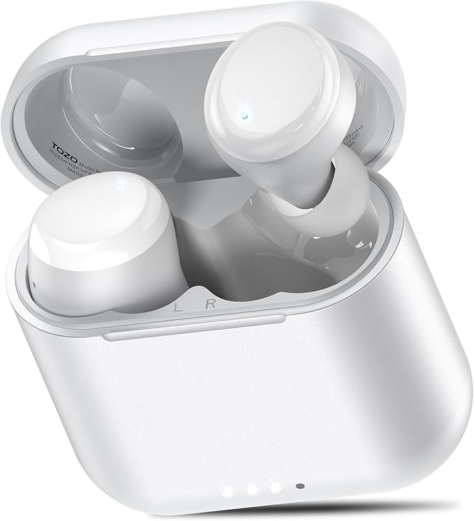 TOZO T6 Wireless Earbuds IPX8 Waterproof Ear Buds Stereo Bass Sound Bluetooth 5.3 Headphones in Ear 50 Hours Playtime Earphones Wireless Charging Case Custom 32 EQ via APP