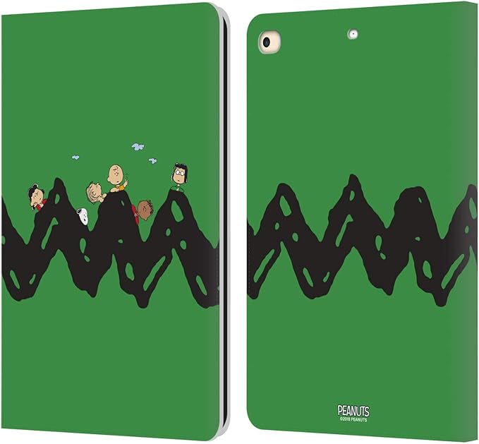 Head Case Designs Officially Licensed Peanuts Group Characters Leather Wallet Case Compatible with Apple iPad 9.7 2017 / iPad 9.7 2018