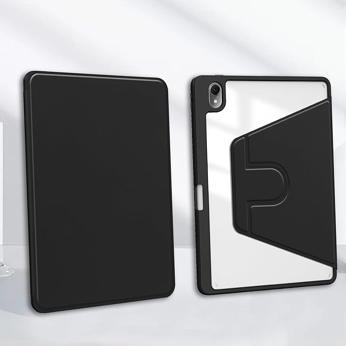 Rotating Case for Huawei MatePad SE 11 inch 2024 with Pencil Holder360 Degree Rotation Protective Stand Smart Tablet Slim Hard Shell Folio Cover Clear Back Auto Wake/Sleep (Black)