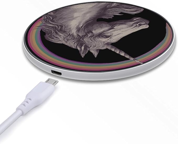 70s Unicorm Rainbow Phone Charger Magnetic Charging Pad Anti-Slip with USB Cable