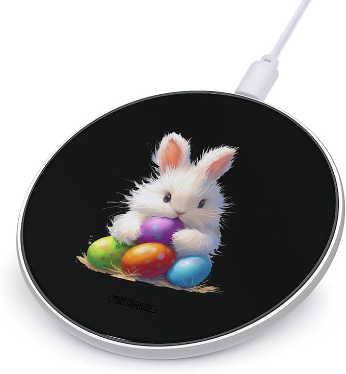 Bunny Easter Bunny Wireless Charger Anti-Slip Wireless Charging Pad Slim Charger Mat for Men Women