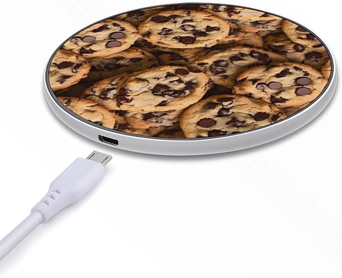 Chocolate Cookie Wireless Charger Anti-Slip Wireless Charging Pad Slim Charger Mat for Men Women