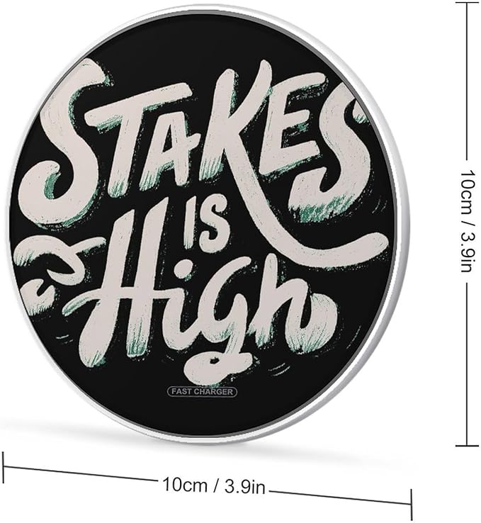 Stakes is High Phone Charger Magnetic Charging Pad Anti-Slip with USB Cable