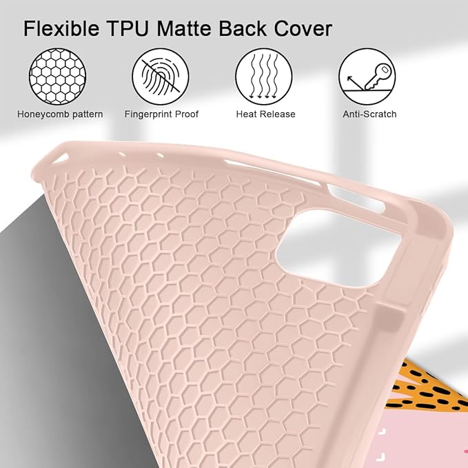 Mektron for iPad Pro M2 11-inch 4th/ 3rd/ 2nd/ 1st Gen Case 2022 2021 2020 2018 with Pencil Holder Tablet Cover with Soft TPU Back Cover for 11 inch iPad Pro Colorful Cacti