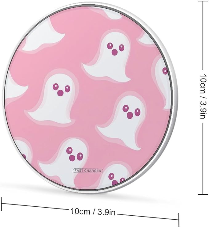 Cute Ghost Pattern Phone Charger Magnetic Charging Pad Anti-Slip with USB Cable