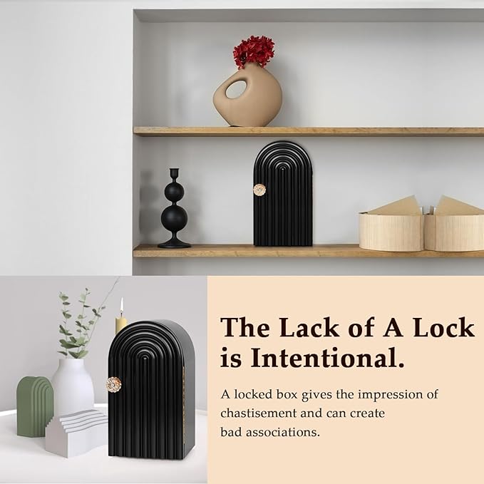 Phone Box for Family Time Bamboo Cell Phone Jail 3 Sections Hold 6 Phones with Charging Holes Phone Holder Self-Discipline Box Help Kids Adults Focus Back Mobile Phone Addiction (Black)