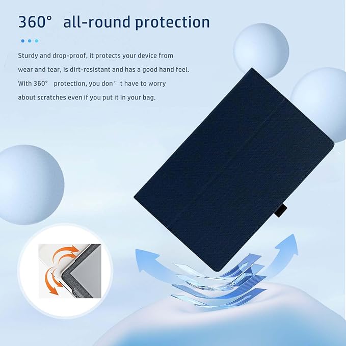 Case for TECLAST T65 Tablet 13.4inchNOUKAJU Tablet Protection CoverFolding Stand with Pencil Holder and Wrist StrapDrop-ResistantProtection Case for TECLAST T65(Dark-Blue)