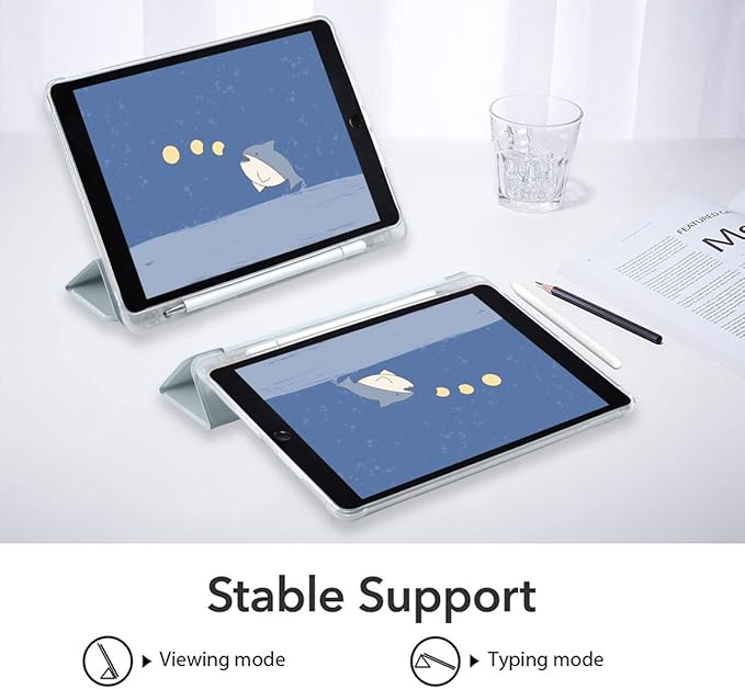 Blue Sea Turtle Case for iPad 5th/6th Generation (2017/2018) for iPad Air/Air 2 9.7 Hibiscus Flower Design Foldable Leather Protective Case Soft Back Cover with Pencil Holder