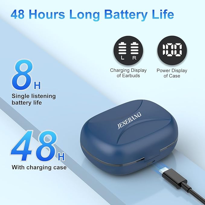 AI Translation Earbuds Real Time 164 Language Translator Earbuds 3-in-1 Bluetooth 5.4 Translation Headphones with 5 Translation Modes 48H AI Ear Buds Translator Device for Learning/Business Blue