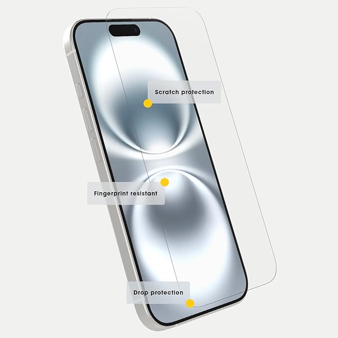 OtterBox iPhone 16 Plus Glass Screen Protector (ships in polybag ideal for business customers)