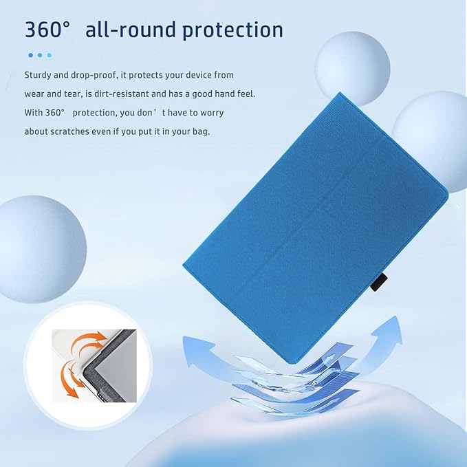 Case for TECLAST T65 Tablet 13.4inchNOUKAJU Tablet Protection CoverFolding Stand with Pencil Holder and Wrist StrapDrop-ResistantProtection Case for TECLAST T65(Blue)