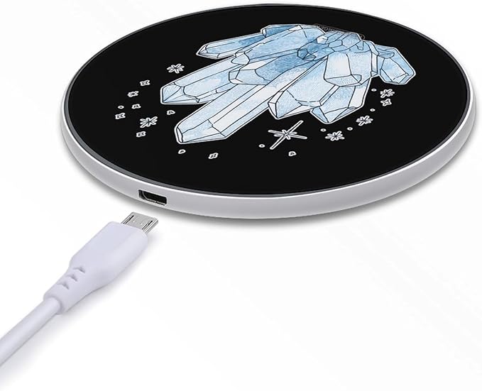 Blue Crystals Fast Portable Charger 10W Funny Graphic Phone Charging Pad with USB Cable