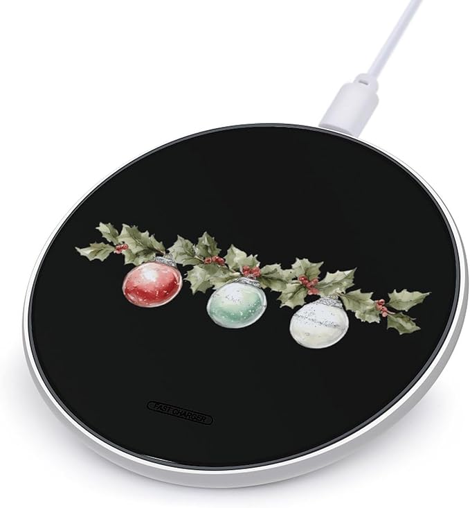 Christmas Ornament Garland Fast Portable Charger 10W Funny Graphic Phone Charging Pad with USB Cable