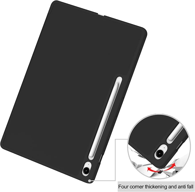 for Galaxy Tab S10 FE Plus Case 13.1 Inch 2025 (Model: SM-X620/SM-X626B) Trifold Stand Cover with S Pen Holder [Auto Wake/Sleep] PU Leather + Soft TPU Back Shell for Tab S10 FE+ 13.1Black