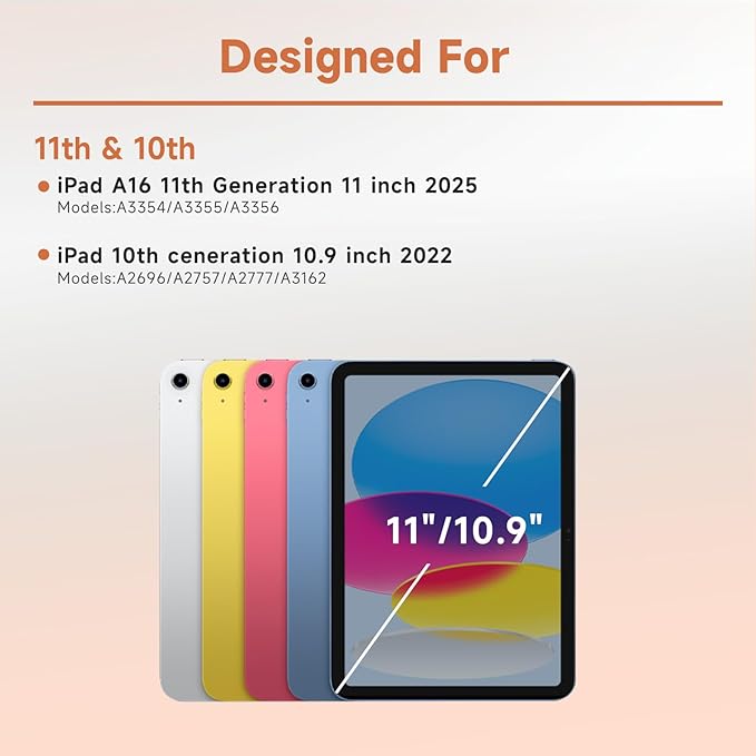 BLUTLOTUS Keyboard Case for iPad 10th Generation 2022 10.9 inch360° Rotatable Keyboard Case with Pencil Holder 7 Color Backlit Detachable Bluetooth KeyboardSmart Folio Tablet Cover (Rose Gold)