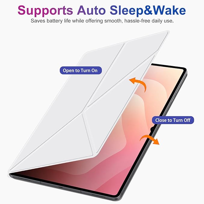 Case for Samsung Galaxy Tab S11 2025 Tablet 11 Inch – Magnetic Detachable Protective Cover with Dual-Side Clasp Y-Fold Stand Pencil Holder Heat Dissipation Design(White)