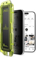 Ringke Easy Slide Privacy Tempered Glass for iPhone 17 Pro Screen Protector [Anti Spy] Easy to Install Case Friendly Privacy Screen Protector - 2 Pack