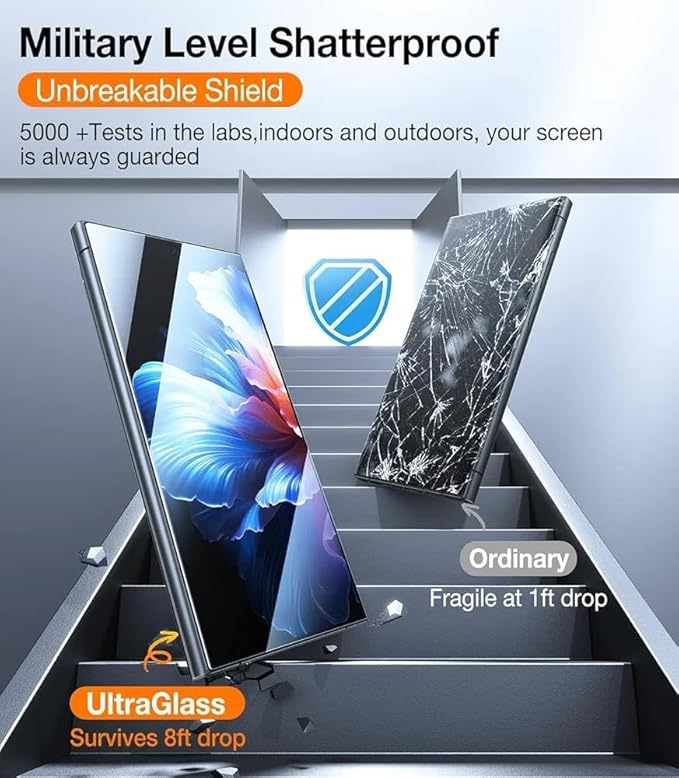 UltraGlass Unbreak Top 9H+ Glass for Samsung Galaxy S24 Ultra Screen Protector [Military Grade Shatterproof &amp Longest Durable] Screen Protector S24 Ultra Tempered Glass Auto Installation 2 Pack