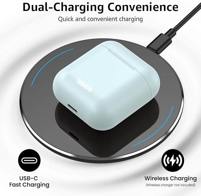 TOZO T6 Wireless Earbuds Bluetooth 5.3 Ear Buds Stereo Sound in Ear Headphones 50 Hours Playtime Wireless Charging Case APP Customizable EQs IPX8 Waterproof Earphones