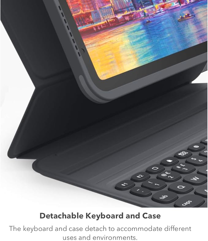 ZAGG Pro Keys Detachable Case and Wireless Keyboard for iPad Air 11 (M3)/ (M2)/ 10.9 (Gen 4 Gen 5) - Bluetooth Pairing Backlit Laptop-Style Keys Apple Pencil Holder Black