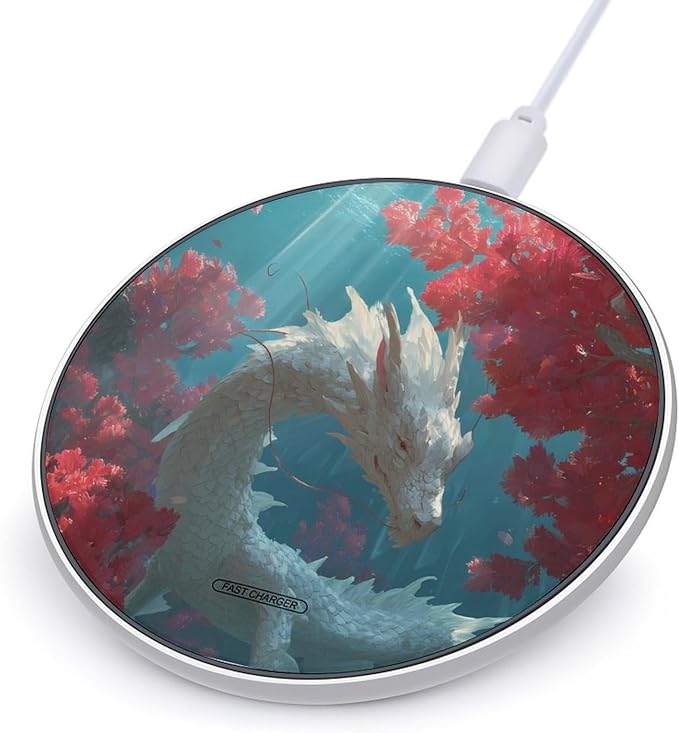 Dragon Sea Water Swimming Fast Portable Charger 10W Funny Graphic Phone Charging Pad with USB Cable