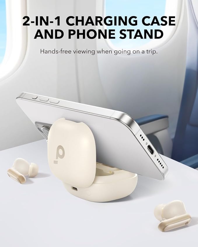 Soundcore P40i by Anker Noise Cancelling Wireless Earbuds Adaptive Noise Cancelling to Environments Heavy Bass 60H Playtime 2-in-1 Case and Phone Stand IPX5 Wireless Charging Bluetooth 5.3