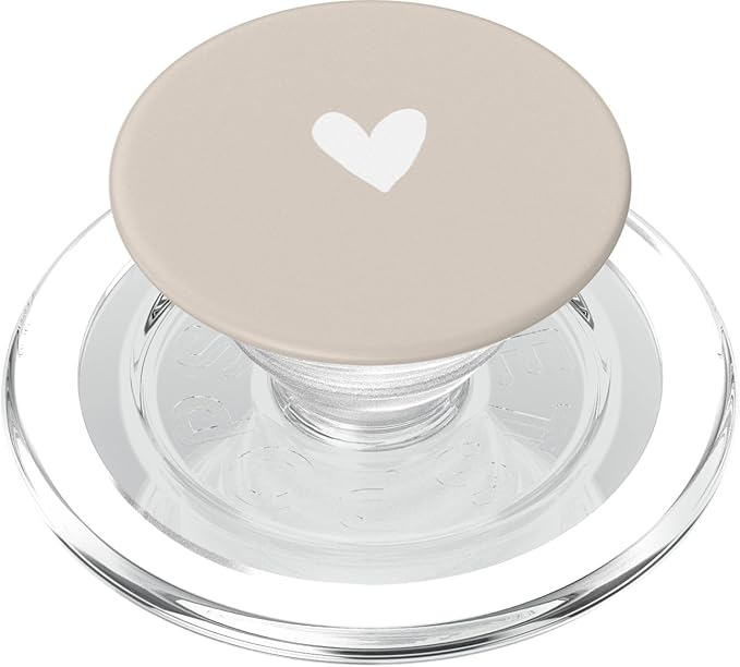 Sand/Beige/Tan Heart Minimalist Love PopSockets PopGrip for MagSafe