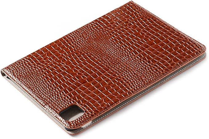 iPad Air 13'' (M4 2026)(M3 2025)(M2 2024) Case iPad Pro-3 4 5 6 (12.9'') Case for Women DMaos Synthetic Crocodile Leather Stand Folio Smart Cover with Pen Holder - Brown