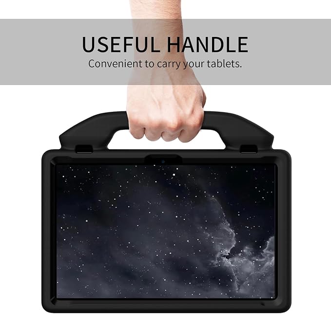 for Amazon Fire Max 11 Kids Tablet Case EVA Material Light Weight Shockproof Rugged Heavy Duty Thumb Kickstand Kids Case for Amazon Fire Max 11 (2023) (Black)