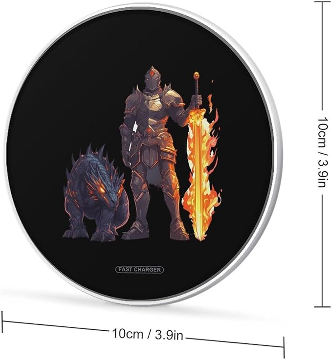 Handsome Knightes Dragon Wireless Charger Anti-Slip Wireless Charging Pad Slim Charger Mat for Men Women