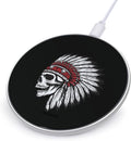 USA Indian Chief Skull Wireless Charger Anti-Slip Wireless Charging Pad Slim Charger Mat for Men Women