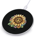 Peace Sign Sunflower Wireless Charger Anti-Slip Wireless Charging Pad Slim Charger Mat for Men Women