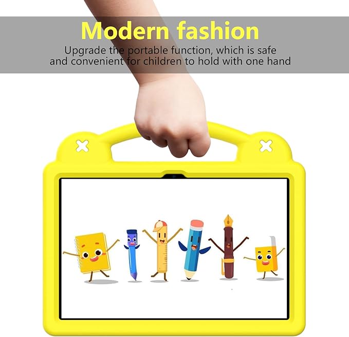 Dteck Tablet Case for T-Mobile Revvl Tab 5G 2023 Cute Cartoon Panda Shockproof Rugged Lightweight Convertible Stand Handles Kids Friendly Case for T-Mobile REVVL Tab 5G 2023 10.36 TabletYellow