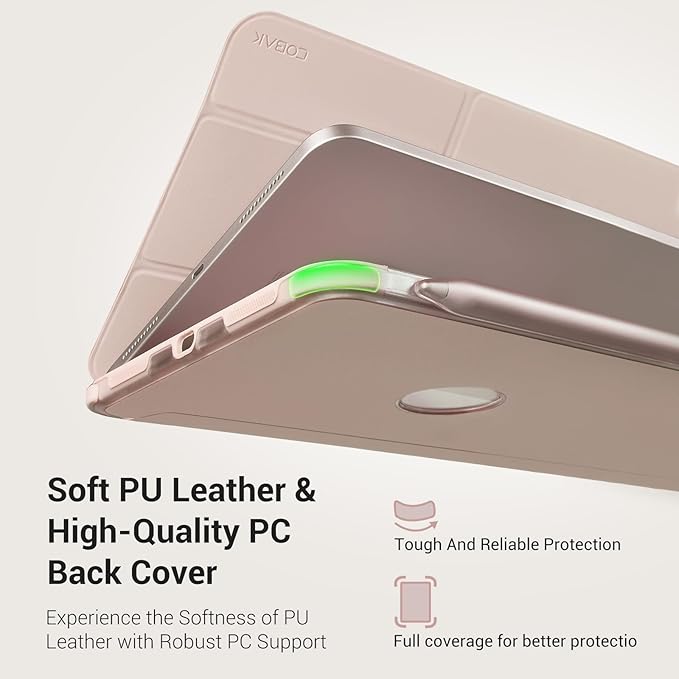CoBak Case for iPad (A16) 11th Generation 11 Inch 2025 iPad 10th Generation 10.9 Inch 2022 - Protective Cover with Apple Pencil (USB-C) Holder Multi-Angle Portrait Stand Auto Wake/Sleep
