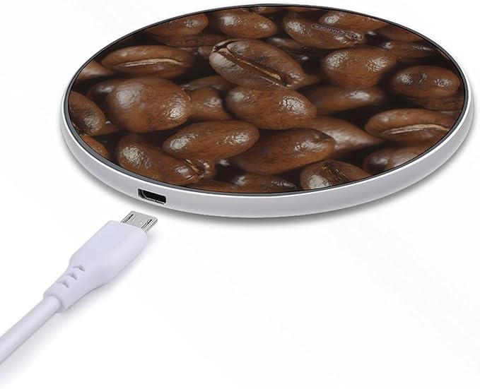 Coffee Beans Wireless Charger Anti-Slip Wireless Charging Pad Slim Charger Mat for Men Women