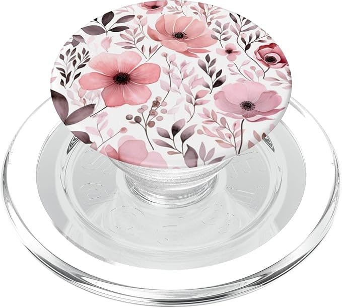 Pink Floral Flower Bouquet Cute Pattern PopSockets PopGrip for MagSafe