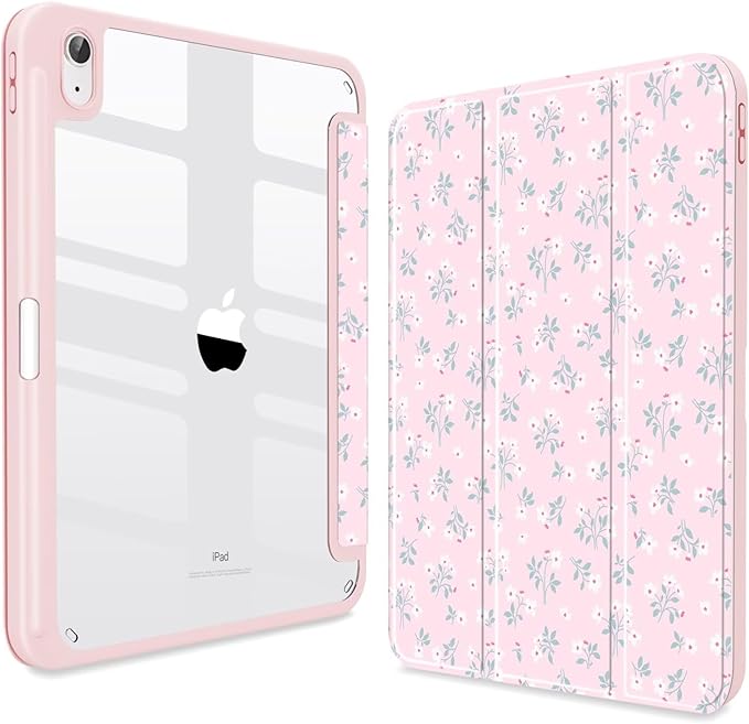 CISSOOK Compatible with iPad 11 Inch 2025 (A16) Case / 10.9 inch iPad 10th 2022 with Apple Pencil Holder Auto Wake/Sleep White Ditsy Floral Protective Cover
